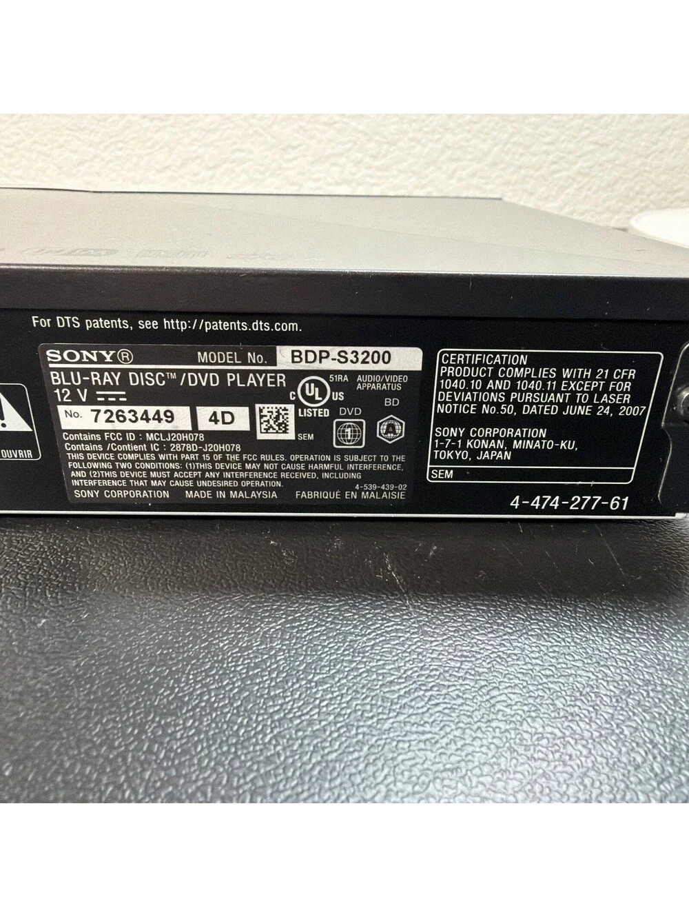 Sony bdp s3200